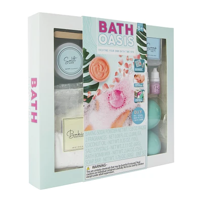 bath oasis DIY salt scrub, soap petals & bath bomb kit