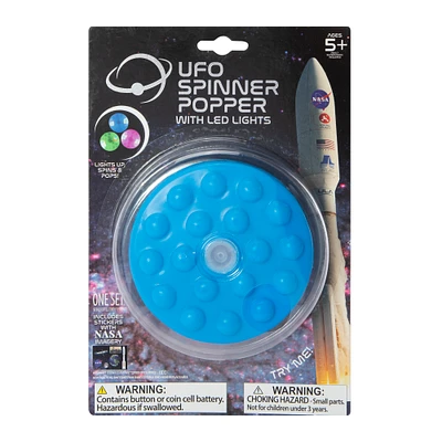 NASA® ufo spinner popper with LED lights & stickers