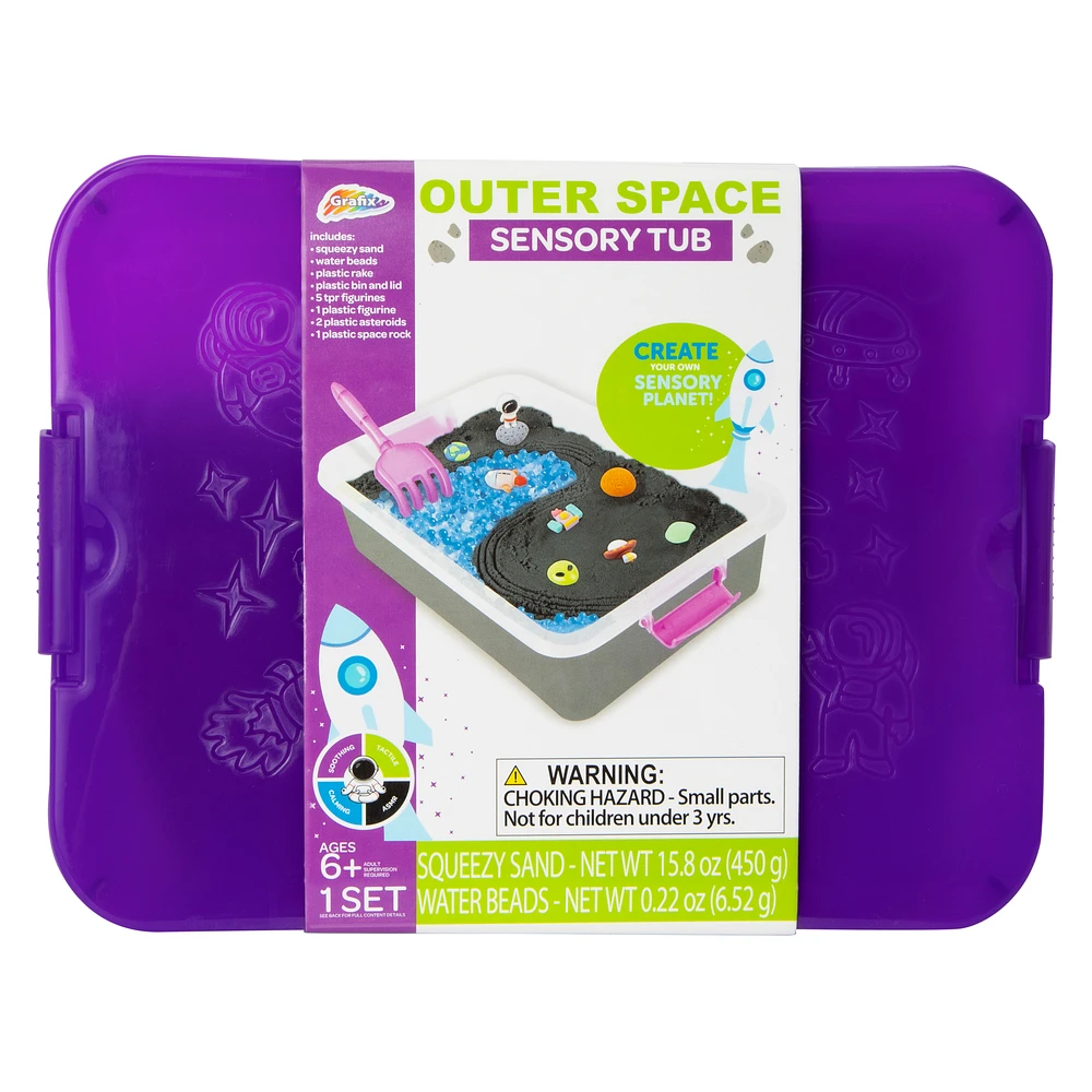 outer space sensory bin