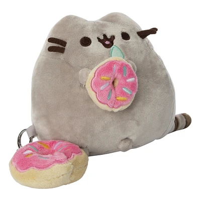 pusheen® with donut & donut clip plush 6in