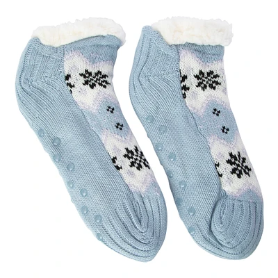 ladies knit sherpa ankle slipper socks