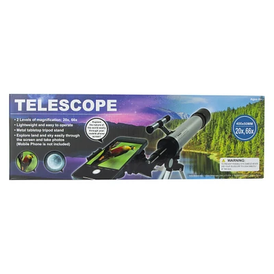 tabletop telescope, phone holder & tripod, 400x50mm