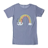 juniors rainbow caticorn graphic tee