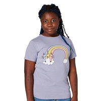 juniors rainbow caticorn graphic tee