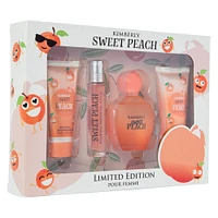 kimberly sweet peach limited edition bath & body set 4-piece