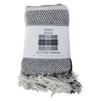 plaid cotton throw blanket 50in x 60in