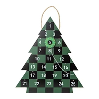 hanging wooden tree christmas countdown sign 13.5in