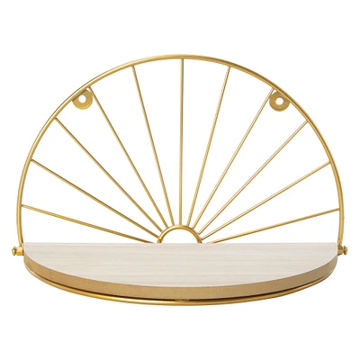 decorative gold metal shelf 12in