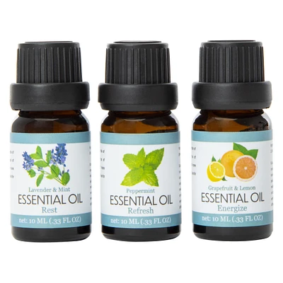 natural essential oil blends for rest & energy 3-pack