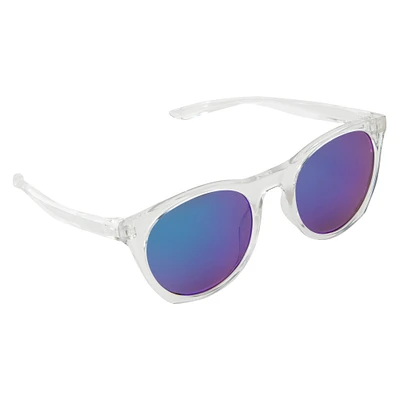 ladies rounded mirror sunglasses