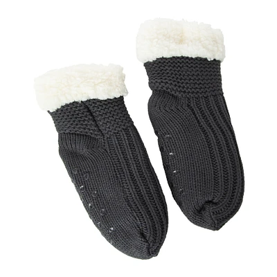 ladies knit sherpa bootie cabin socks