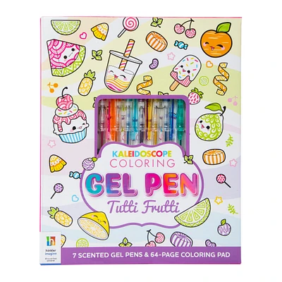 kaleidoscope tutti frutti coloring book & gel pen kit