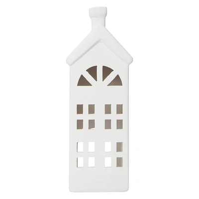 white ceramic house 7in