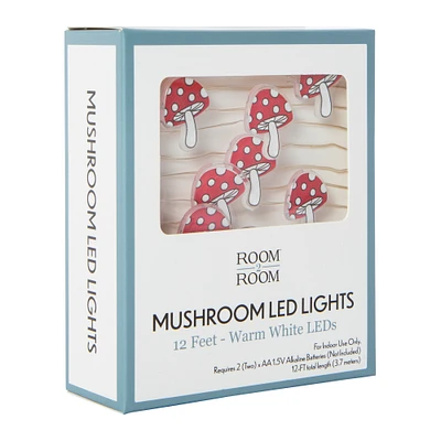 mushroom warm white LED fairy lights 12ft