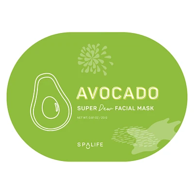 spa life™ avocado oval face mask 0.81oz