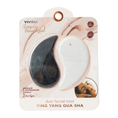 ying yang gua sha stones facial tool duo