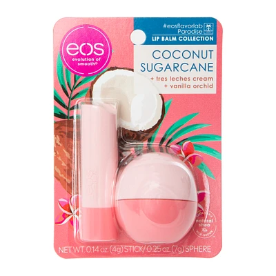 eos® coconut sugarcane lip balm sphere & stick 2-pack