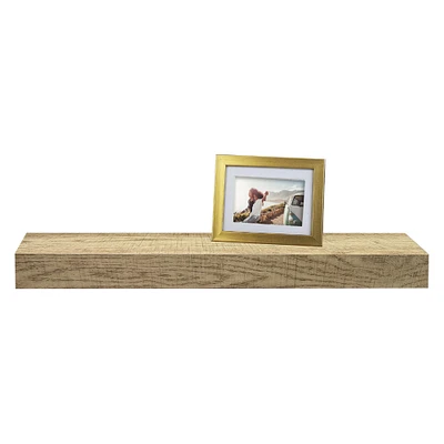 woodgrain floating wall shelf 18in