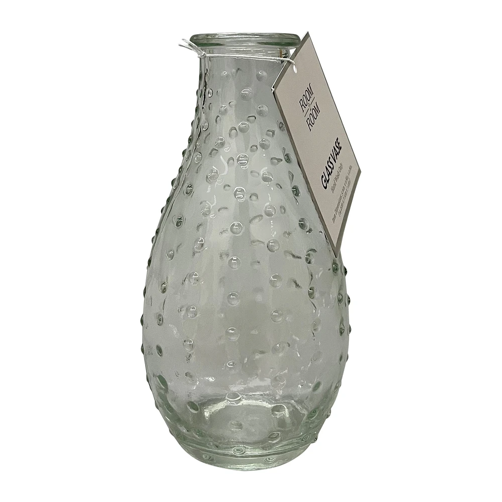 glass dot bud vase 5.6in