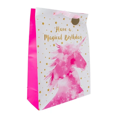 jumbo unicorn party gift bag 17.8in x 12.8in