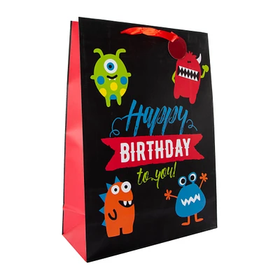 jumbo monster party gift bag 17.8in x 12.8in
