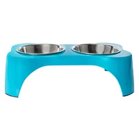 elevated bone shaped stainless steel dog bowls & stand