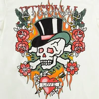 'eternal love' skull graphic tee