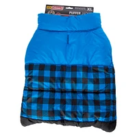 coleman® dog puffer jacket - blue plaid