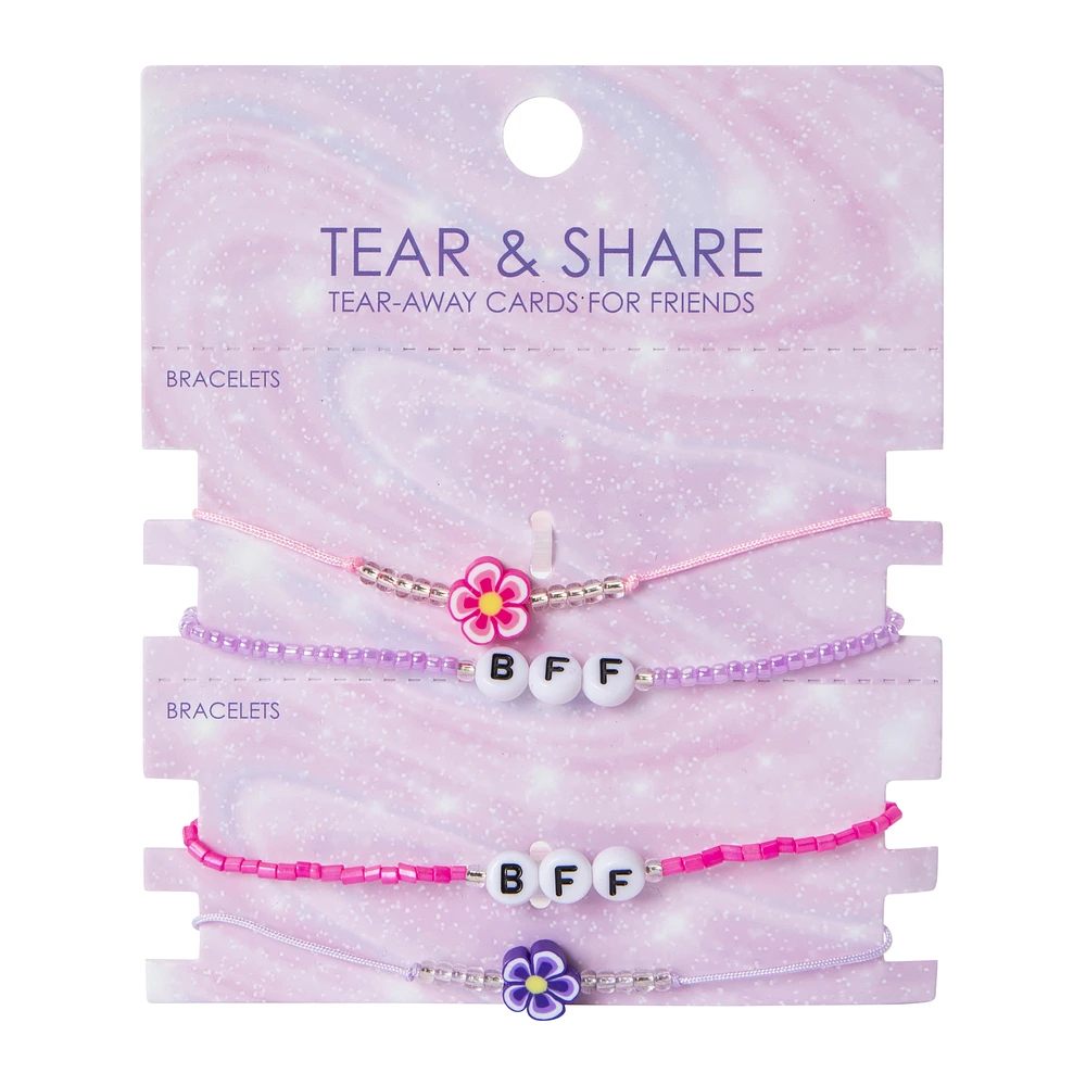 tear & share friendship bracelets 4-pack