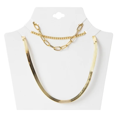 chain layered necklace set 3-pack