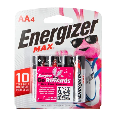 energizer max® AA batteries 4-pack