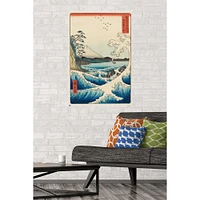 hiroshige - the sea at satta wall poster 22.375in x 34in