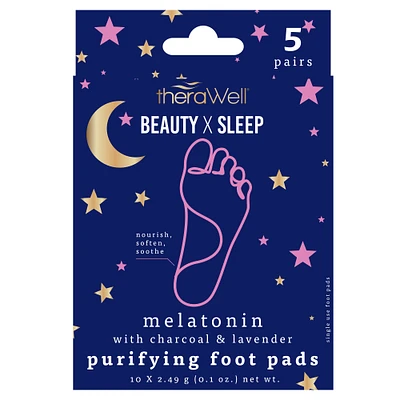 therawell® beauty x sleep melatonin purifying foot pads 5-piece