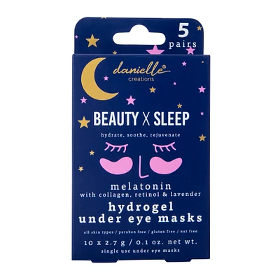 danielle creations® beauty x sleep melatonin hydrogel under eye masks 5-pairs