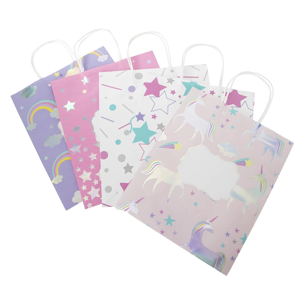 large printed kraft bags 13in x 10in 5-count