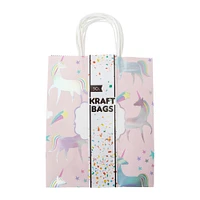 large printed kraft bags 13in x 10in 5-count