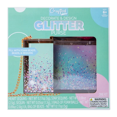 crafted by u™ decorate & design your own glitter purse