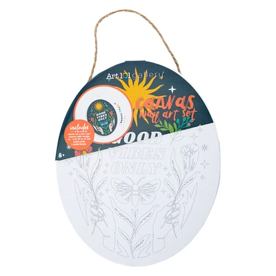 paintable hanging oval canvas art set 8in x10in