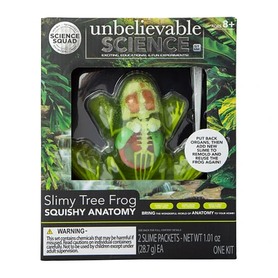 the science squad® unbelievable science slimy tree frog squishy anatomy kit