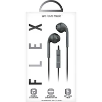 flex earbuds with in-line microphone