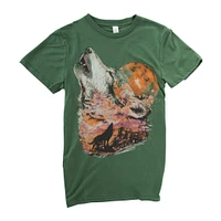 wolf & full moon graphic tee