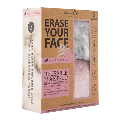 erase your face® reusable makeup removing cloths 2-pack