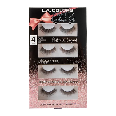 l.a. colors eyelash set 4-pack