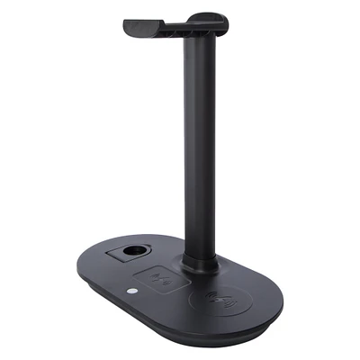4-in-1 headphone stand with wireless charging station