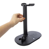 4-in-1 headphone stand with wireless charging station