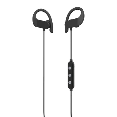 water-resistant bluetooth® wireless earbuds with mic & sport hooks