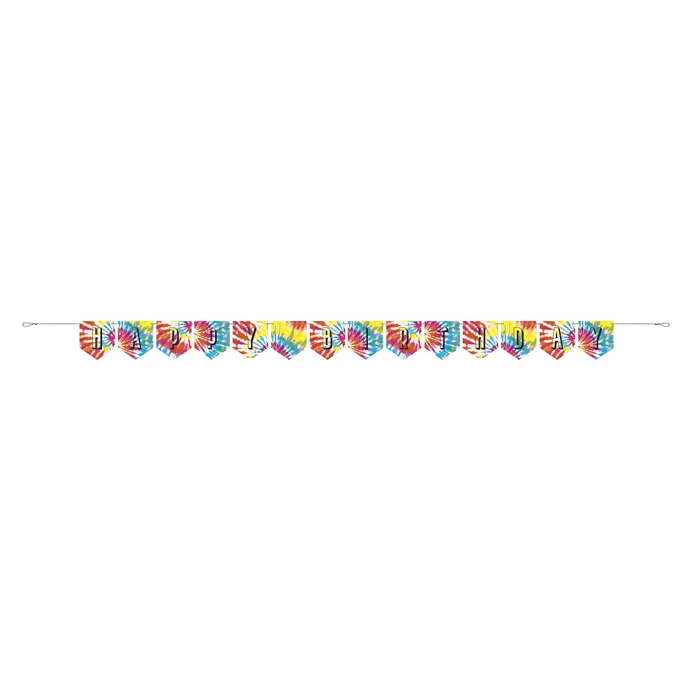 happy birthday tie dye banner 8ft