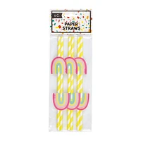 pastel rainbow paper straws 6-count