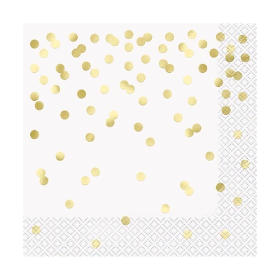 gold dots paper napkins 16-count