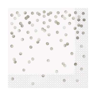 silver dots paper napkins 16-count